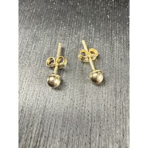 Jewelry 3mm Solid 14k Yellow Italian Gold Push Back Ball Studs Made In Italy
